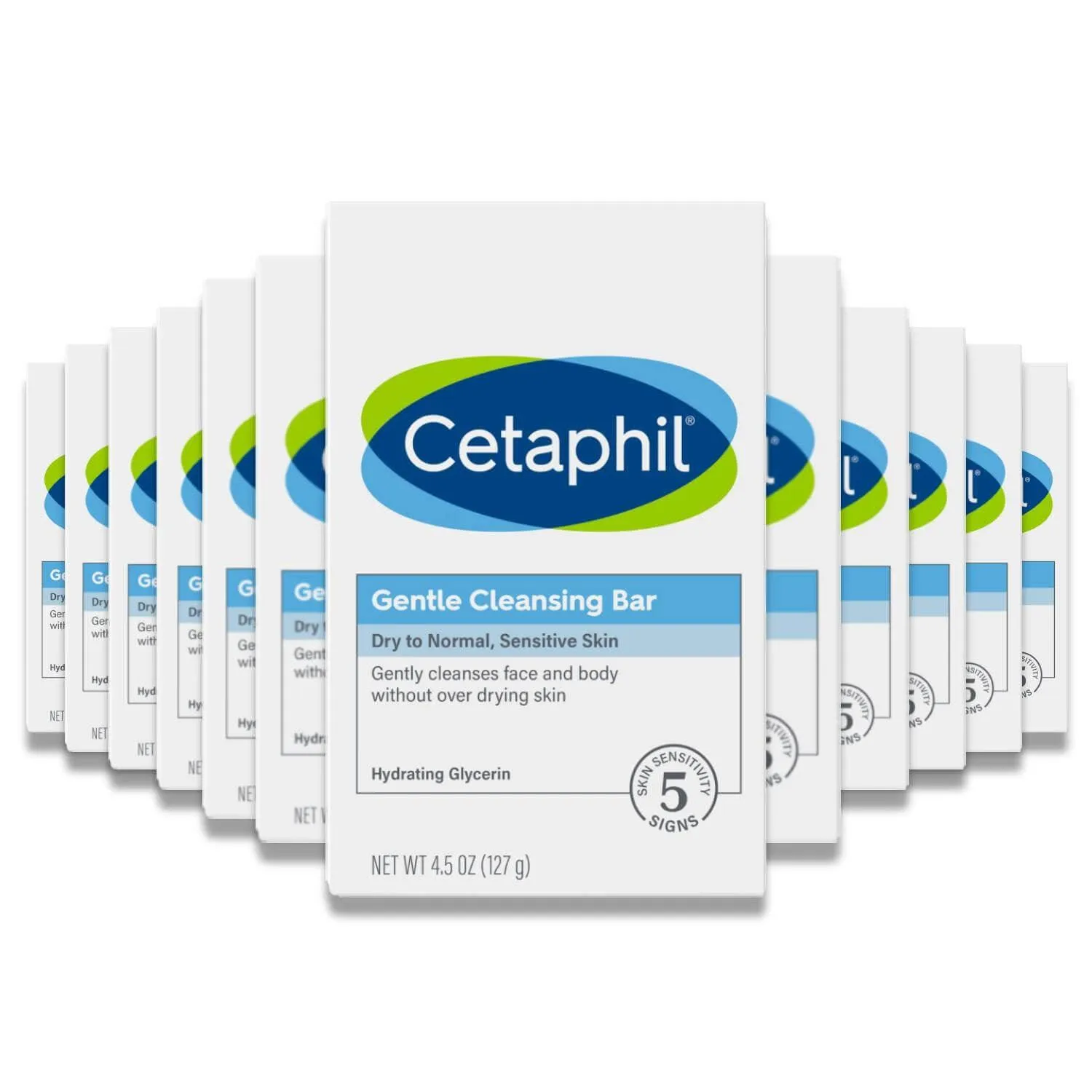 Cetaphil -  Gentle Cleansing Bar for Dry/Sensitive Skin 4.5 Oz - 12 Pack