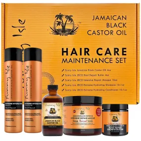 Jamaican Black Castor Oil Hair Care Maintenance Boxed Bundle 5-Piece Set