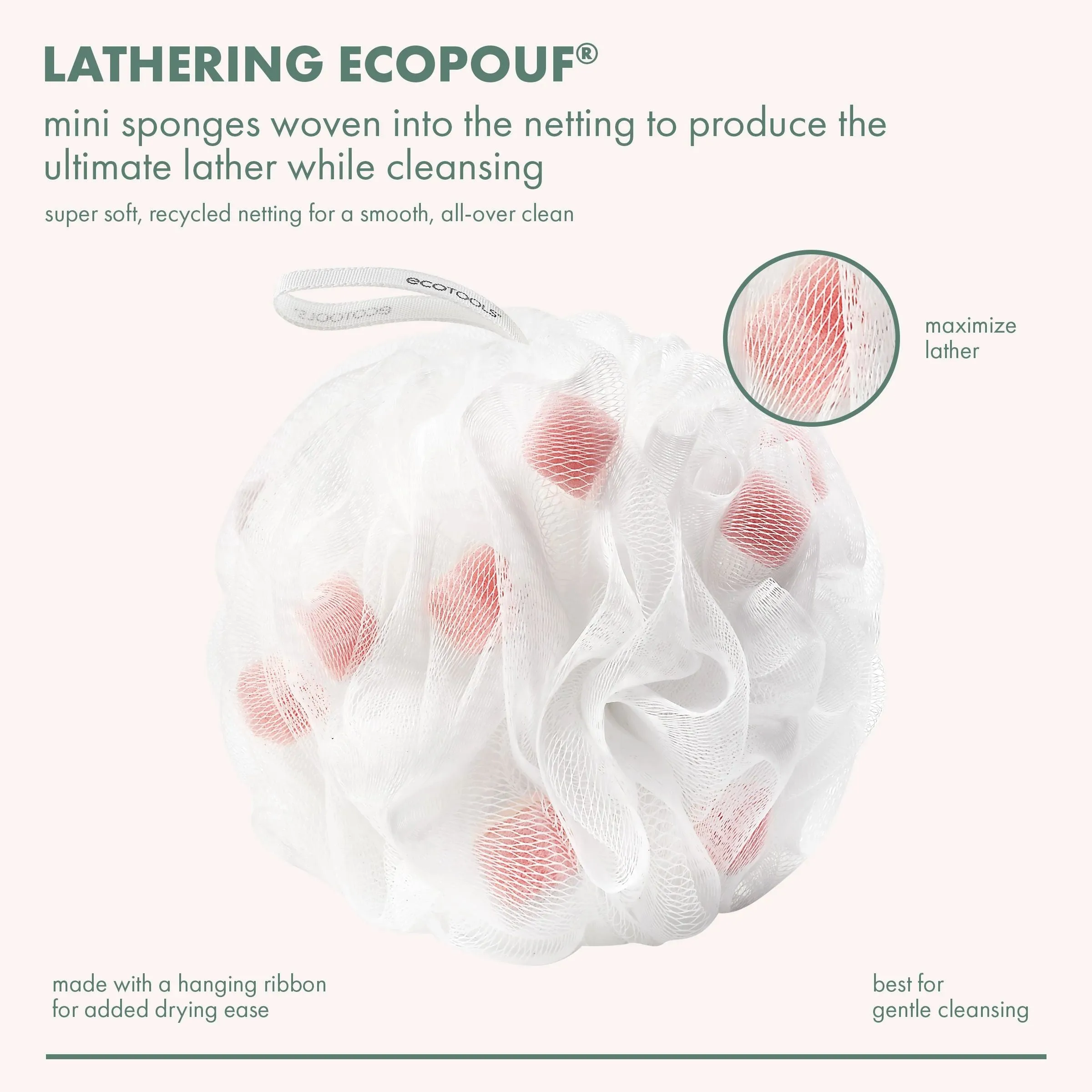 Lathering EcoPouf Bath Sponge