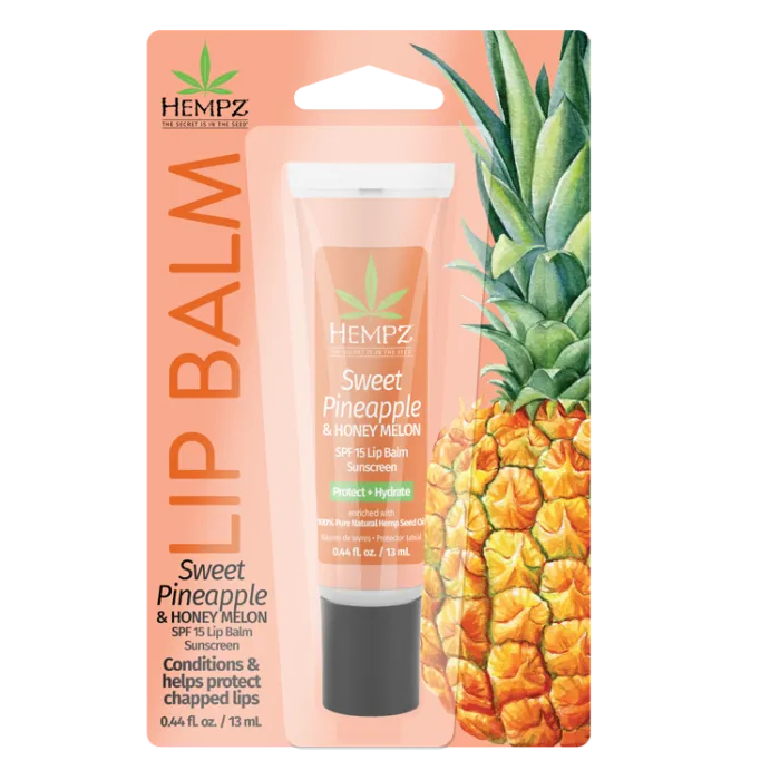 NEW! Hempz Herbal Lip Balm Sweet Pineapple SPF 15 Blister Pack