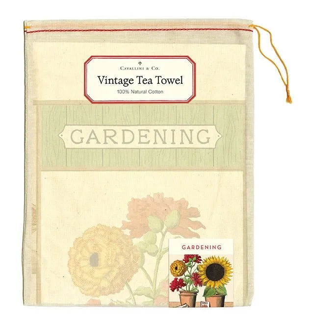 Vintage Gardening Tea Towel