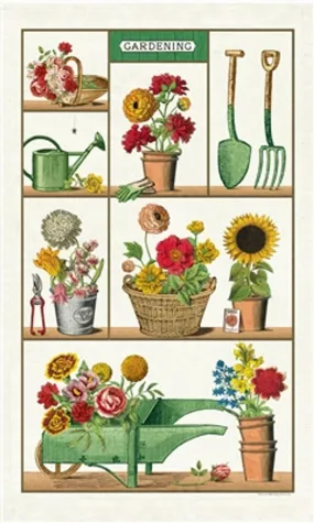 Vintage Gardening Tea Towel